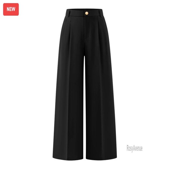 Pants - Wide Leg Palazzo Pants High Waisted Business Casual Work Slacks